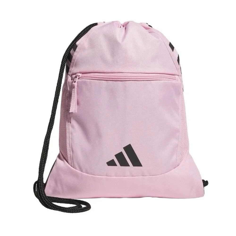 Adidas Stadium Sackpack Drawstring Gym Bag True Pink Black OSFA‎ NEW
